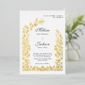 Delikate Blume Arch Wedding Design Foil Einladung (Stehend vorne)