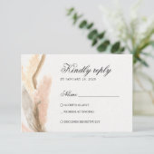 Delikate Blume aus Pampas-Gras RSVP Karte (Stehend Vorderseite)
