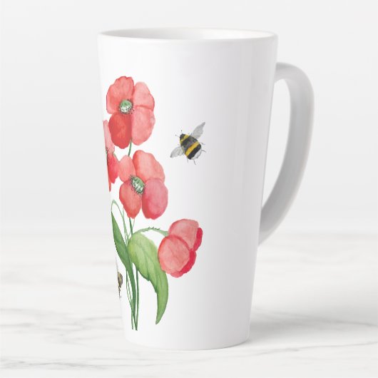 Delikate Blume aus Scharlachrot und Hummeln Milchtasse (Rechte Ecke)