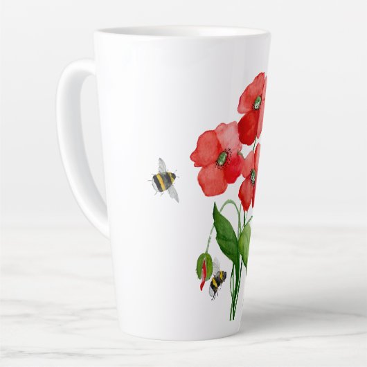 Delikate Blume aus Scharlachrot und Hummeln Milchtasse (Linke Ecke)