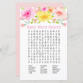 Delikate Blume Baby Shower Word Search Game (Vorne/Hinten)