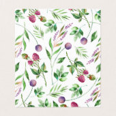 Delikate Blume- & Berries-Muster mit Kranz Visitenkarten (Innenseite Aufgefaltet)