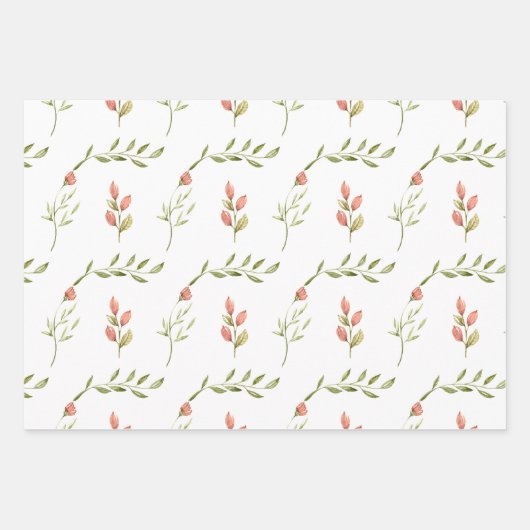 Delikate Blume Buds Geschenkpapier Set (Vorderseite)