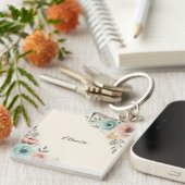 Delikate Blume der Wasserfarbe Schlüsselanhänger (Vorderseite rechts)