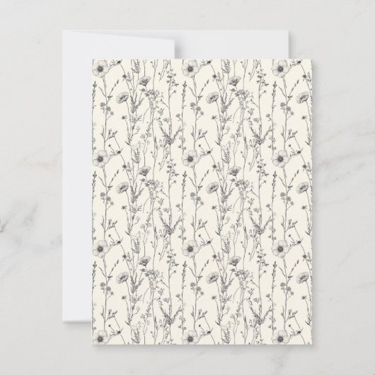 Delikate Blume Gartenhochzeit Save The Date (Rückseite)