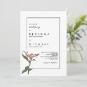 Delikate Blume Grünrosa Lily Spring Einladung (Stehend Vorderseite)