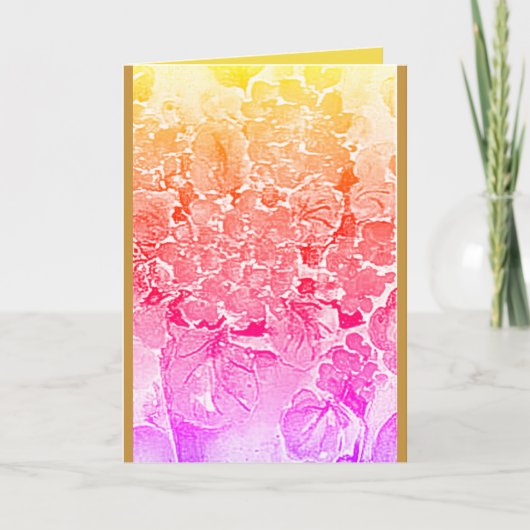 Delikate Blume Grußkarte. Pinks und Golds Karte (Vorderseite)