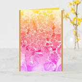 Delikate Blume Grußkarte. Pinks und Golds Karte (Gelbe Blume)