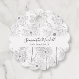 Delikate Blume Illustration Geschenkanhänger