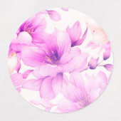 Delikate Blume in Aquarellfarbe Etiketten (Design 2)