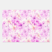 Delikate Blume in Aquarellfarbe Geschenkpapier Set (Vorderseite 2)