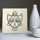 Delikate Blume Jugendstil Jugendstil Jugendstil En Fliese