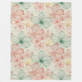 Delikate Blume - Line Art nahtlos Muster 1 Fleecedecke (Vorderseite)