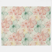 Delikate Blume - Line Art nahtlos Muster 1 Fleecedecke (Vorderseite (Horizontal))