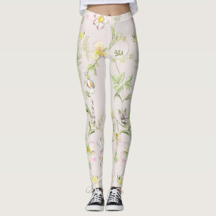 Delikate Blume mit einem Schmetterling im chinesis Leggings