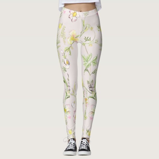 Delikate Blume mit einem Schmetterling im chinesis Leggings (Vorderseite)