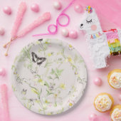 Delikate Blume mit einem Schmetterling im chinesis Pappteller (Party)