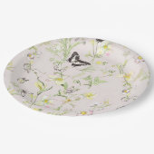 Delikate Blume mit einem Schmetterling im chinesis Pappteller (Schrägansicht)