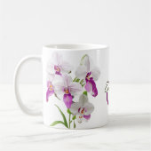 Delikate Blume mit weißem Orchid Kaffeetasse (Links)