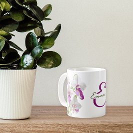 Delikate Blume mit weißem Orchid Kaffeetasse