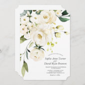 Delikate Blume mit weißem Wasser Hochzeit Einladung (Vorne/Hinten)