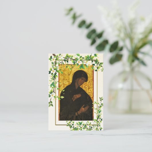 Delikate Blume orthodoxe Gedenkkarte Platzkarte (Stehend Vorderseite)