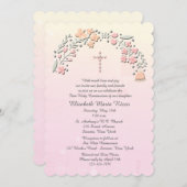 Delikate Blume religiöse Einladung (Vorne/Hinten)