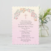 Delikate Blume religiöse Einladung (Stehend Vorderseite)