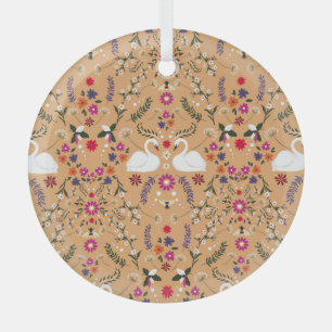 Delikate Blume, schwan Fantasie nahtlos. Ornament Aus Glas