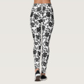 Delikate Blume Schwarzes Muster Leggings (Rückseite)