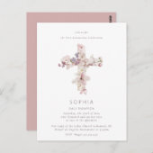 Delikate Blume überqueren die Taufe Christening Postkarte (Vorne/Hinten)