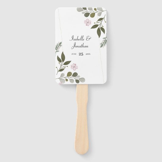 Delikate Blume und Blätter Fächer (Vorderseite)