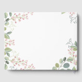 Delikate Blume und Eukalyptus-Blätter Gästebuch (Rückseite)