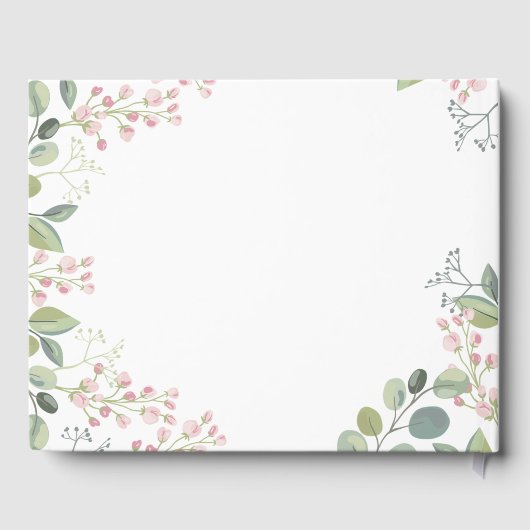 Delikate Blume und Eukalyptus-Blätter Gästebuch (Rückseite)