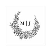 Delikate Blume Wreath-Initialen Gummistempel (Prägung)