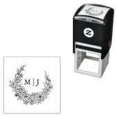 Delikate Blume Wreath-Initialen Permastempel (Beispiel)