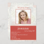 Delikate Blumen 30. Party Einladungen (Vorne/Hinten)