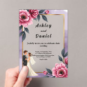 Delikate Blumenbrille und Groomehe Acryleinladungen (Insitu (Handheld))