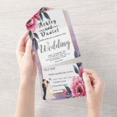 Delikate Blumenbrille und Groomehe All In One Einladung (Abreißen)