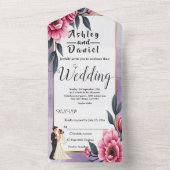 Delikate Blumenbrille und Groomehe All In One Einladung (Innen Boden)