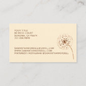 Delikate Blumendarstellung Doula Birth Midfrau Visitenkarte (Rückseite)