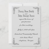 Delikate Blumenecken Hochzeitsfeiern Einladung (Vorderseite)