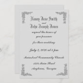 Delikate Blumenecken Hochzeitsfeiern Einladung (Vorne/Hinten)