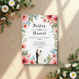 Delikate Blumengarten Brautgarten Sommerhochzeit Einladung