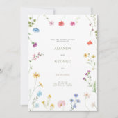 Delikate Blumenhochzeit Einladung (Vorderseite)