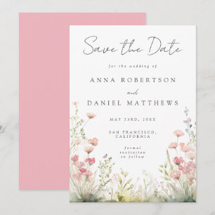 Delikate Blumenhochzeit Save The Date