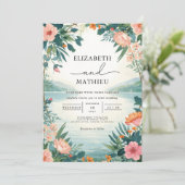 Delikate Blumenlandschaft Hochzeit Einladung (Stehend Vorderseite)