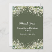 Delikate Blumenzwiebelsaft Grün Hochzeit Danke Kar Einladung (Vorderseite)