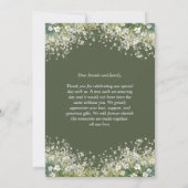 Delikate Blumenzwiebelsaft Grün Hochzeit Danke Kar Einladung (Rückseite)