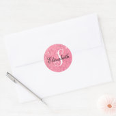 Delikate Blur Pink Monogram Sparkle Runder Aufkleber (Umschlag)